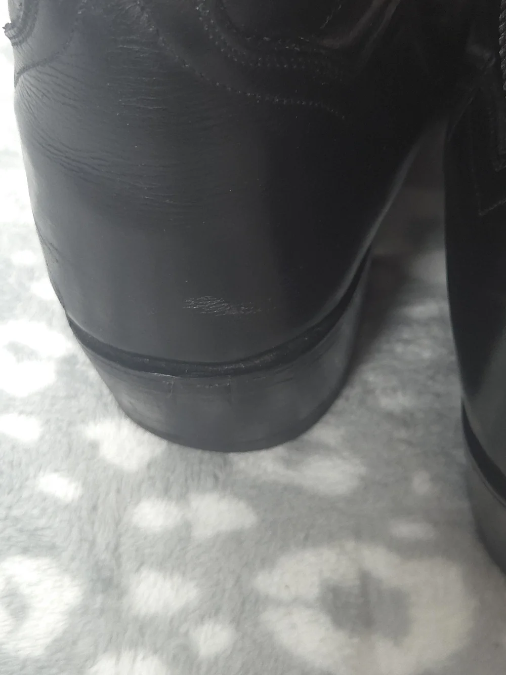 Vintage Dan Post Black Leather Cowboy Boots